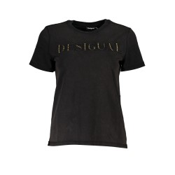 DESIGUAL T-SHIRT MANICHE CORTE DONNA NERO
