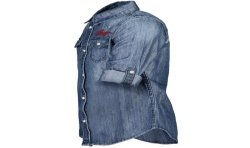 GUESS JEANS CAMICIA MANICHE LUNGHE BAMBINA BLU