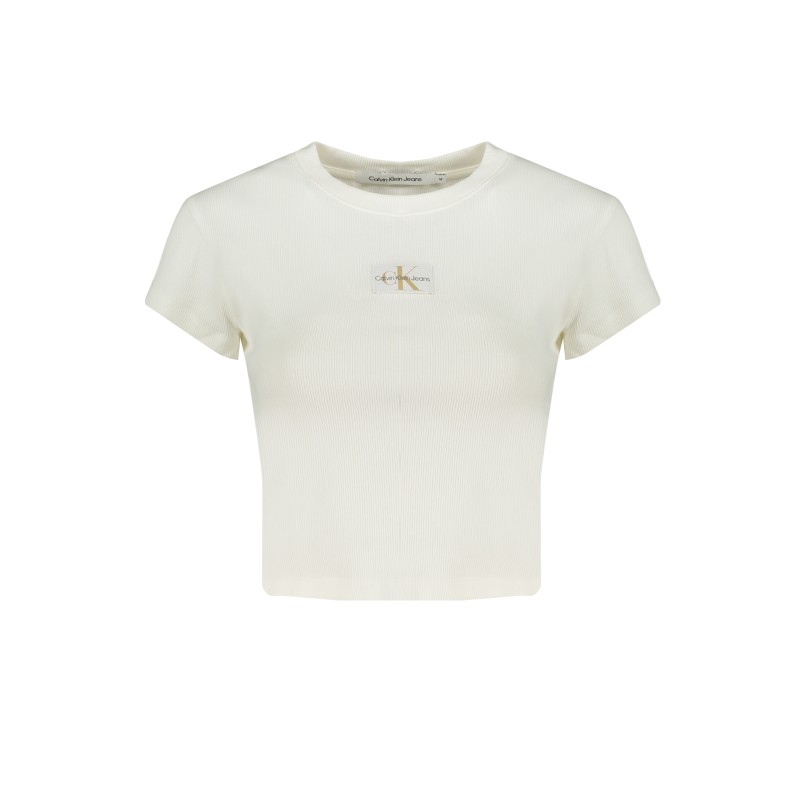 CALVIN KLEIN T-SHIRT MANICHE CORTE DONNA BIANCO