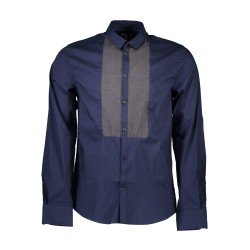 GUESS JEANS CAMICIA MANICHE LUNGHE UOMO BLU