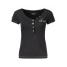 GUESS JEANS T-SHIRT MANICHE CORTE DONNA NERO