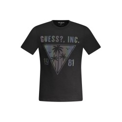 GUESS JEANS T-SHIRT MANICHE CORTE UOMO NERO
