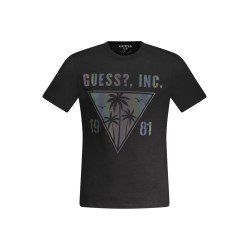 GUESS JEANS T-SHIRT MANICHE CORTE UOMO NERO