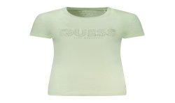 GUESS JEANS T-SHIRT MANICHE CORTE DONNA VERDE
