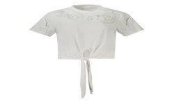 GUESS JEANS T-SHIRT MANICHE CORTE DONNA BIANCO