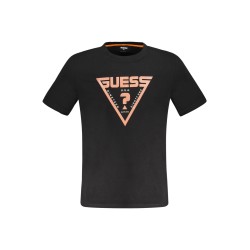 GUESS JEANS T-SHIRT MANICHE CORTE DONNA NERO
