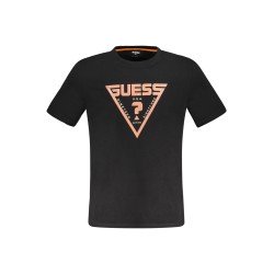 GUESS JEANS T-SHIRT MANICHE CORTE DONNA NERO