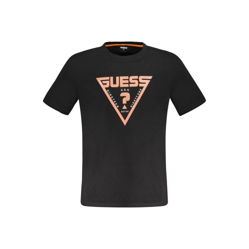GUESS JEANS T-SHIRT MANICHE CORTE DONNA NERO