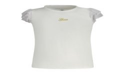 GUESS JEANS T-SHIRT MANICHE CORTE BAMBINA BIANCO