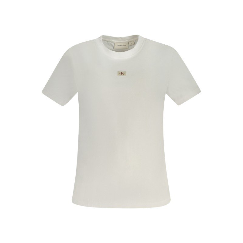 CALVIN KLEIN T-SHIRT MANICHE CORTE DONNA BIANCO