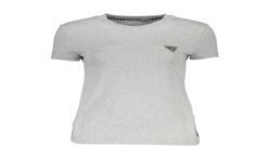 GUESS JEANS T-SHIRT MANICHE CORTE DONNA GRIGIO