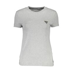 GUESS JEANS T-SHIRT MANICHE CORTE DONNA GRIGIO