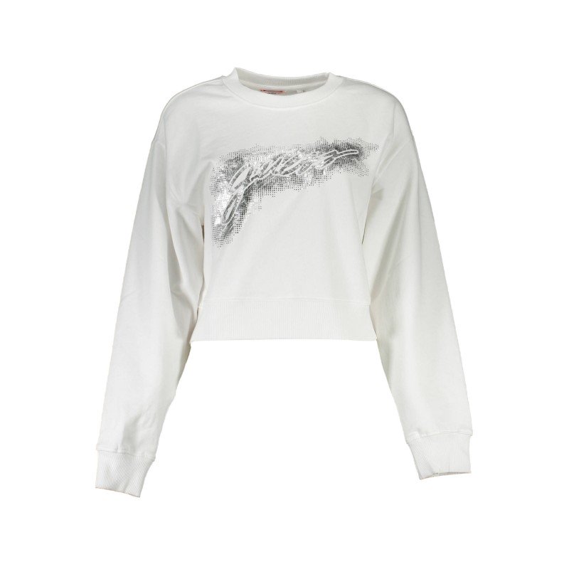 GUESS JEANS FELPA SENZA ZIP DONNA BIANCO