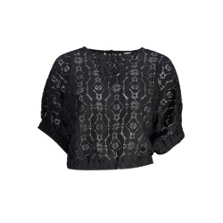 DESIGUAL T-SHIRT MANICHE CORTE DONNA NERO