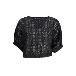DESIGUAL T-SHIRT MANICHE CORTE DONNA NERO