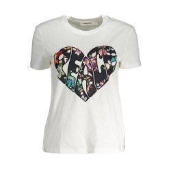 DESIGUAL T-SHIRT MANICHE CORTE DONNA BIANCO