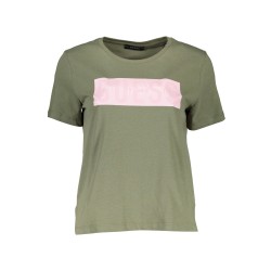 GUESS JEANS T-SHIRT MANICHE CORTE DONNA VERDE